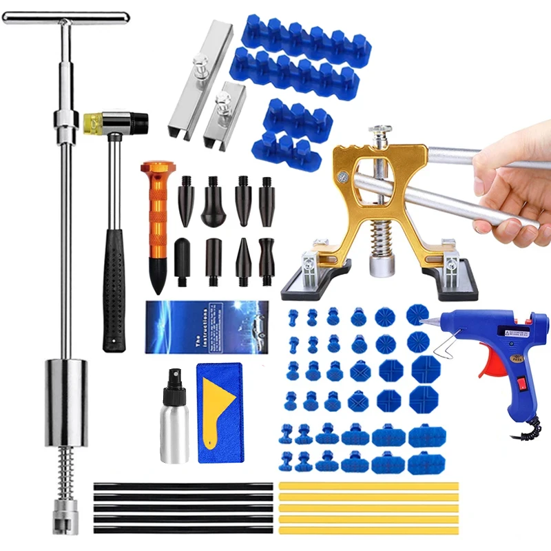 Garage Tool Car Dent Removal Repair Kit Slide Reverse Hammer 18+ Suction Cup Auto Body Paintless Dent Puller Extractor Tool