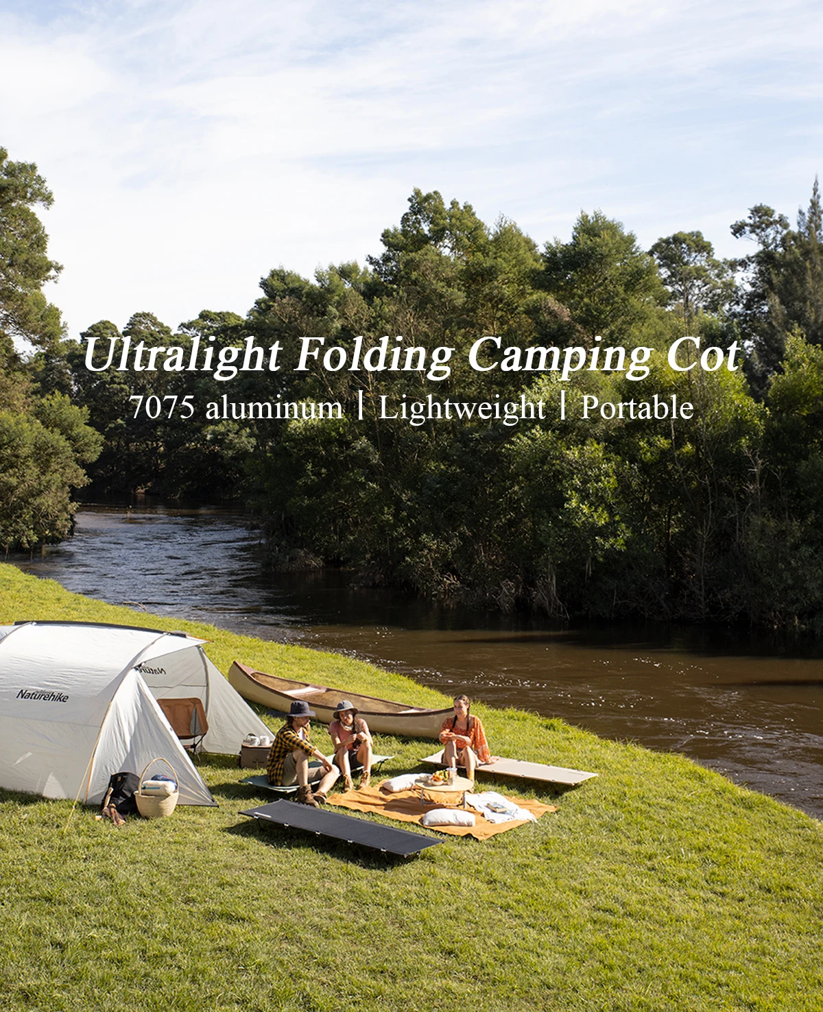 Naturehike Xjc05 Folding Bed Compact Ultralight Camping Bed Fishing Beach Travel Bed Outdoor Sleeping Cots Portable Camping Cot