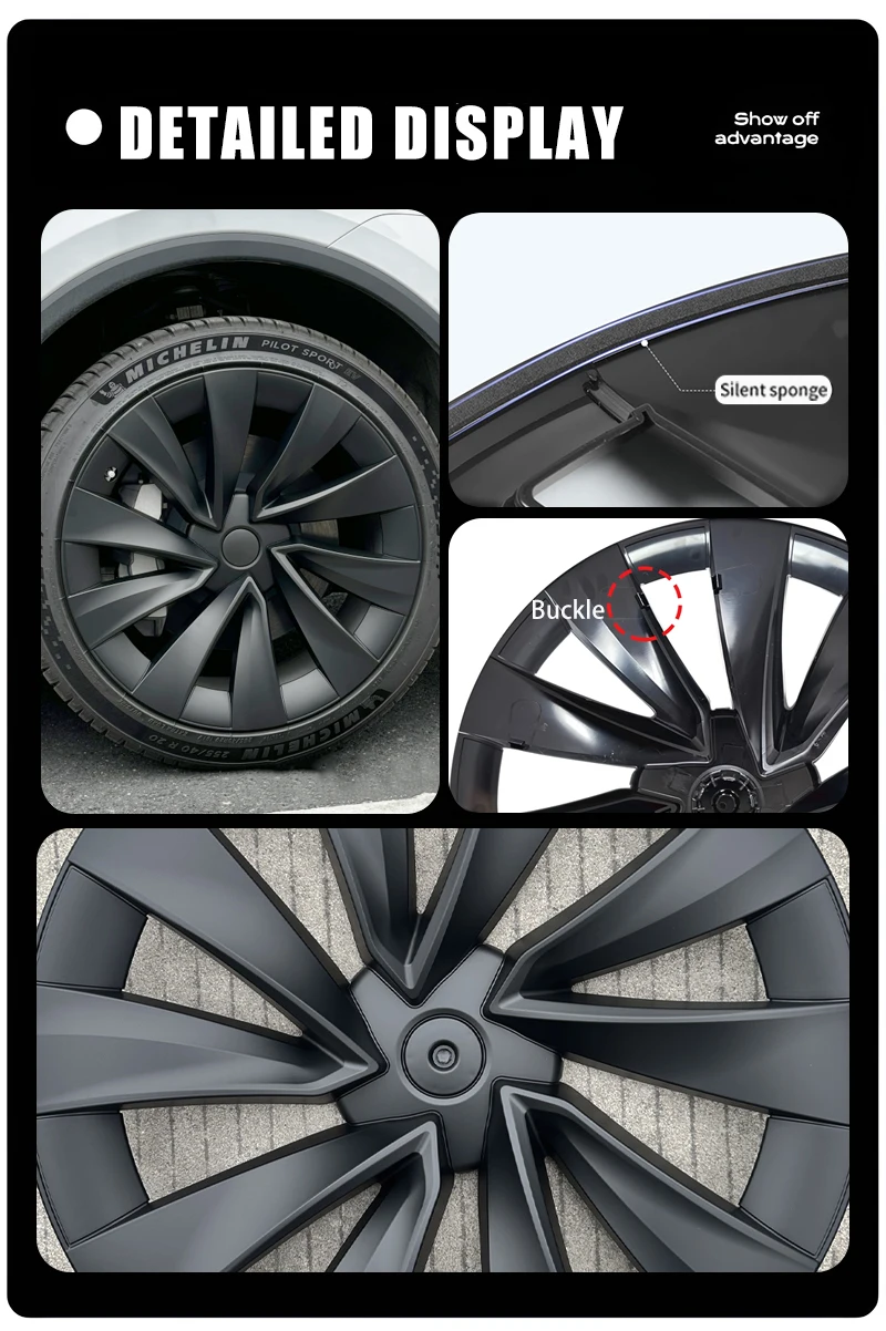 4PCS Wheel Cover 20 Inch for Tesla 2025 Model Y Juniper Performance Replacement Helix 2.0 Automobile HubCap Full Rim Accessories