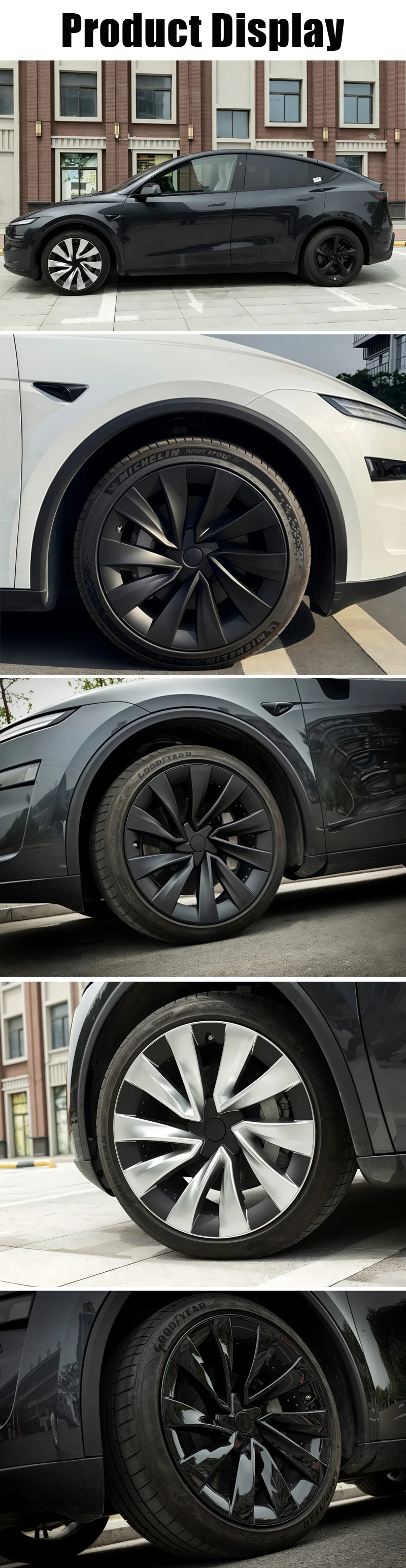 4PCS Wheel Cover 20 Inch for Tesla 2025 Model Y Juniper Performance Replacement Helix 2.0 Automobile HubCap Full Rim Accessories