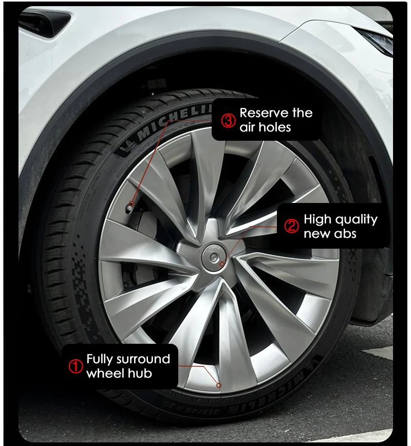 4PCS Wheel Cover 20 Inch for Tesla 2025 Model Y Juniper Performance Replacement Helix 2.0 Automobile HubCap Full Rim Accessories