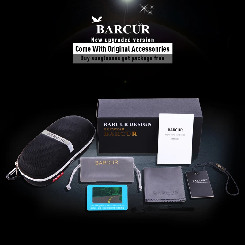 BARCUR Men sunglasses Polarized UV400 Protection Driving Sun Glasses Women Male Oculos de sol