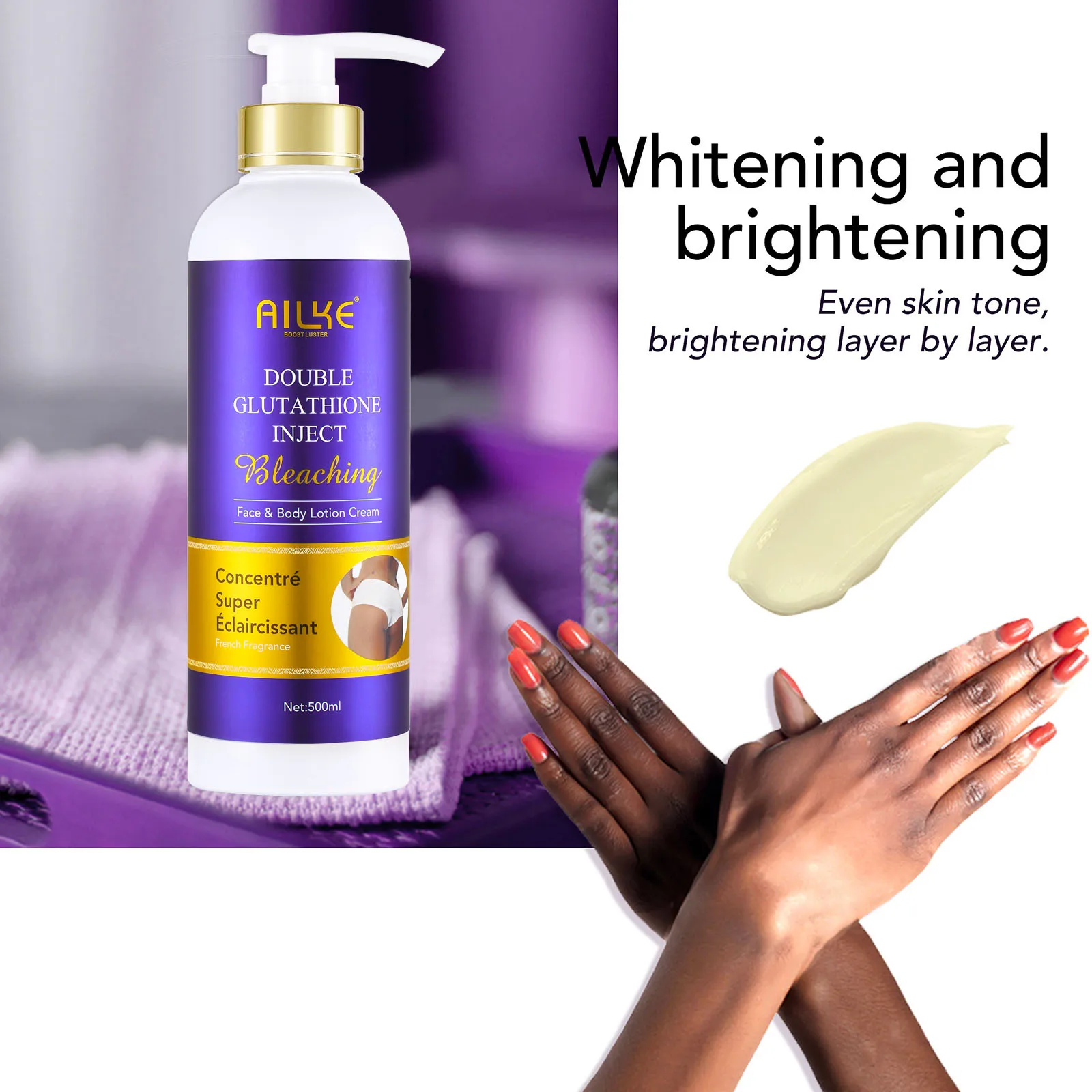AILKE Double Glutathione Whitening Kit for Women, Hydration, Anti Dark Spots, Freckles, Hyperpigmentation, Even Skin Tone Set