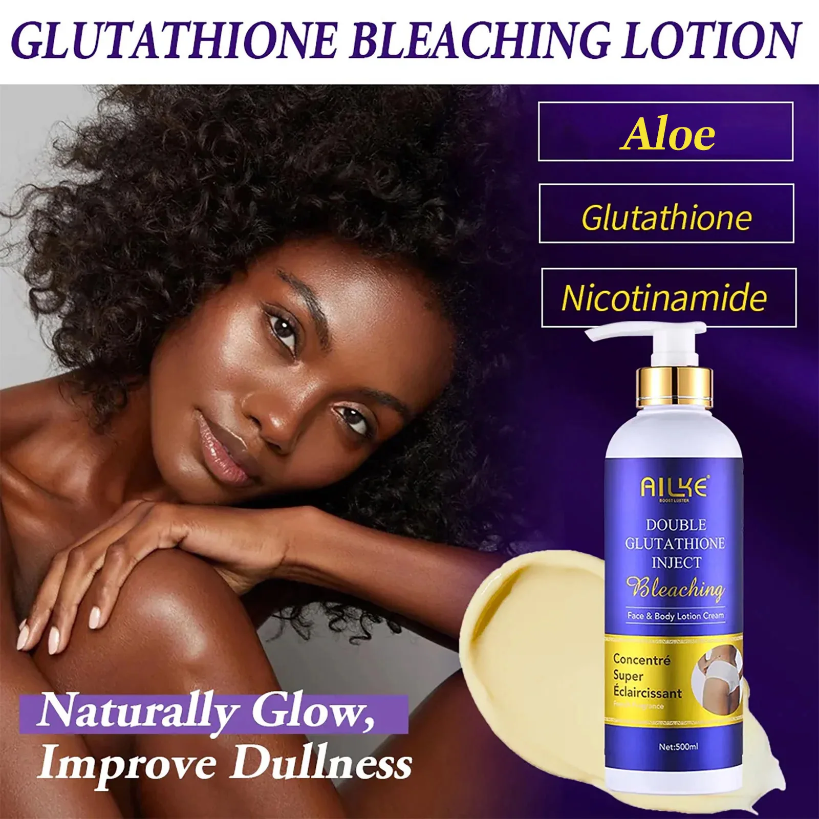 AILKE Double Glutathione Whitening Kit for Women, Hydration, Anti Dark Spots, Freckles, Hyperpigmentation, Even Skin Tone Set
