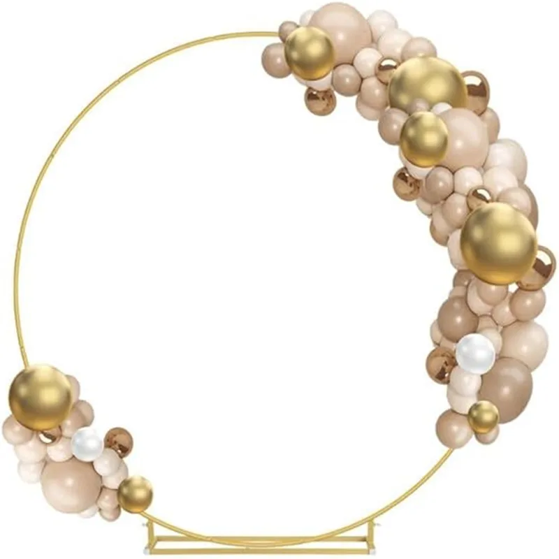 Metal Circle Stand Wedding Arche Round Balloon Arch Flower Gold Background Arch DIY Frame Birthday Party Baby Shower Decorati