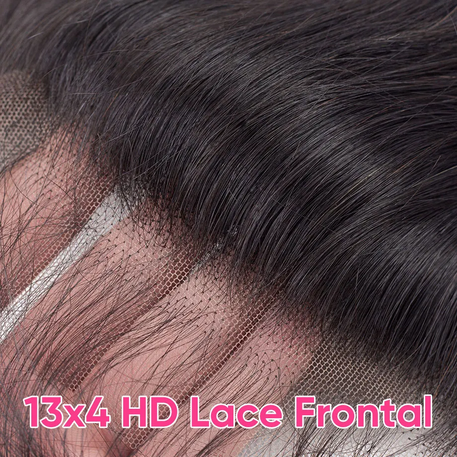 360 Lace Frontal Only Brazilian Body Wave Human Hair Straight Pre-plucked Transparent Lace Closure Only Natural Color Remy Hair