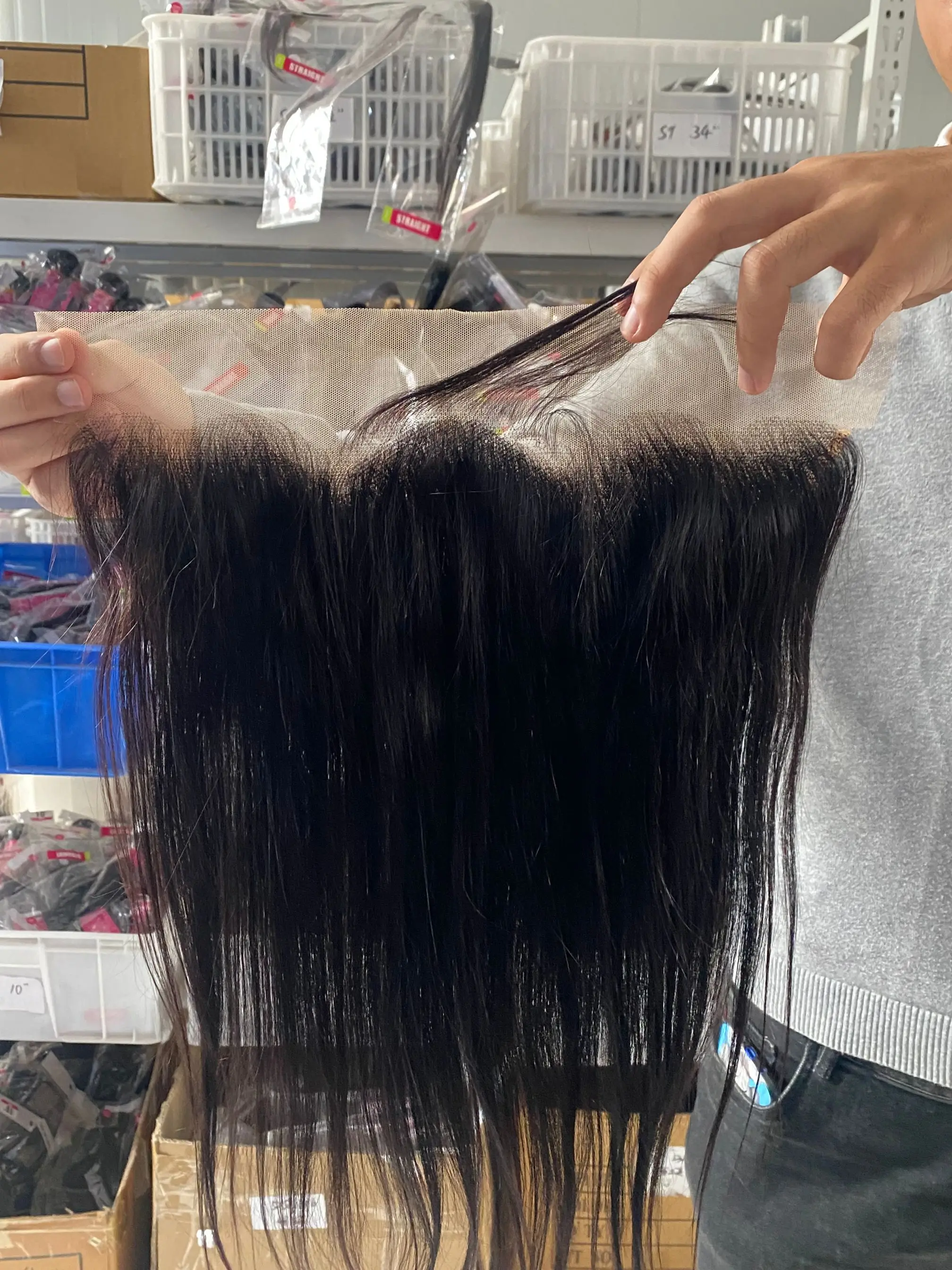 360 Lace Frontal Only Brazilian Body Wave Human Hair Straight Pre-plucked Transparent Lace Closure Only Natural Color Remy Hair