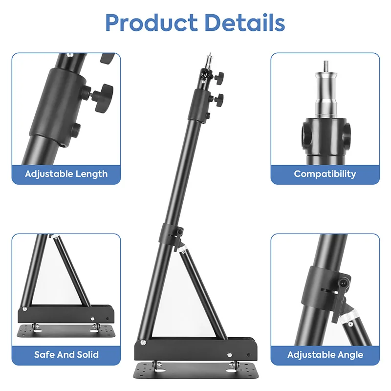 Photography Wall Mount Boom Arm for Ring Light Triangle Stand Flexible Wall Mounted Tripod of Softbox Umbrella,137/175cm