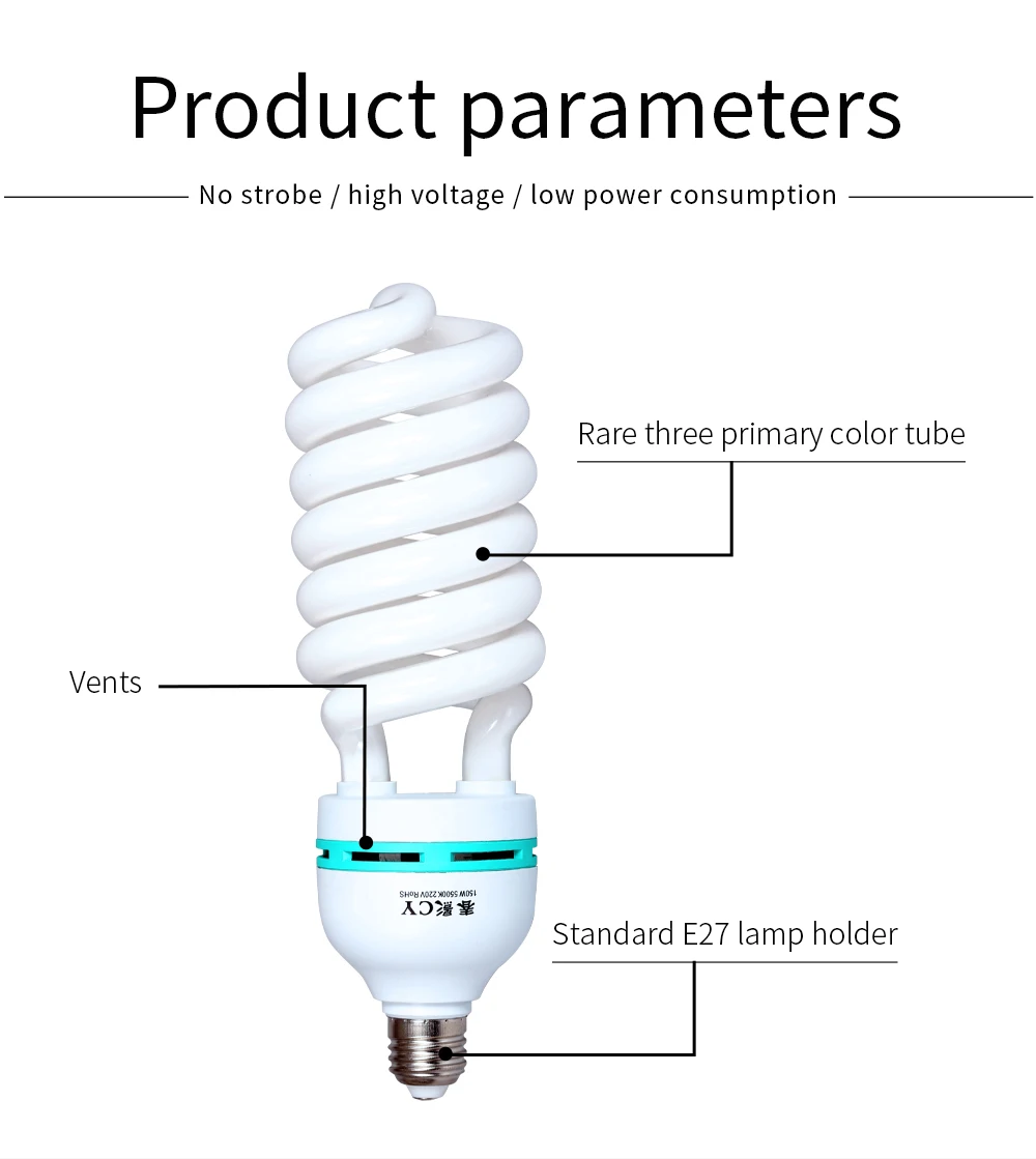 135W LED Lighting Bulbs Photography Video Light Lamp Light Bulb Daylight E27 Socket For Softbox Photo Video Studio