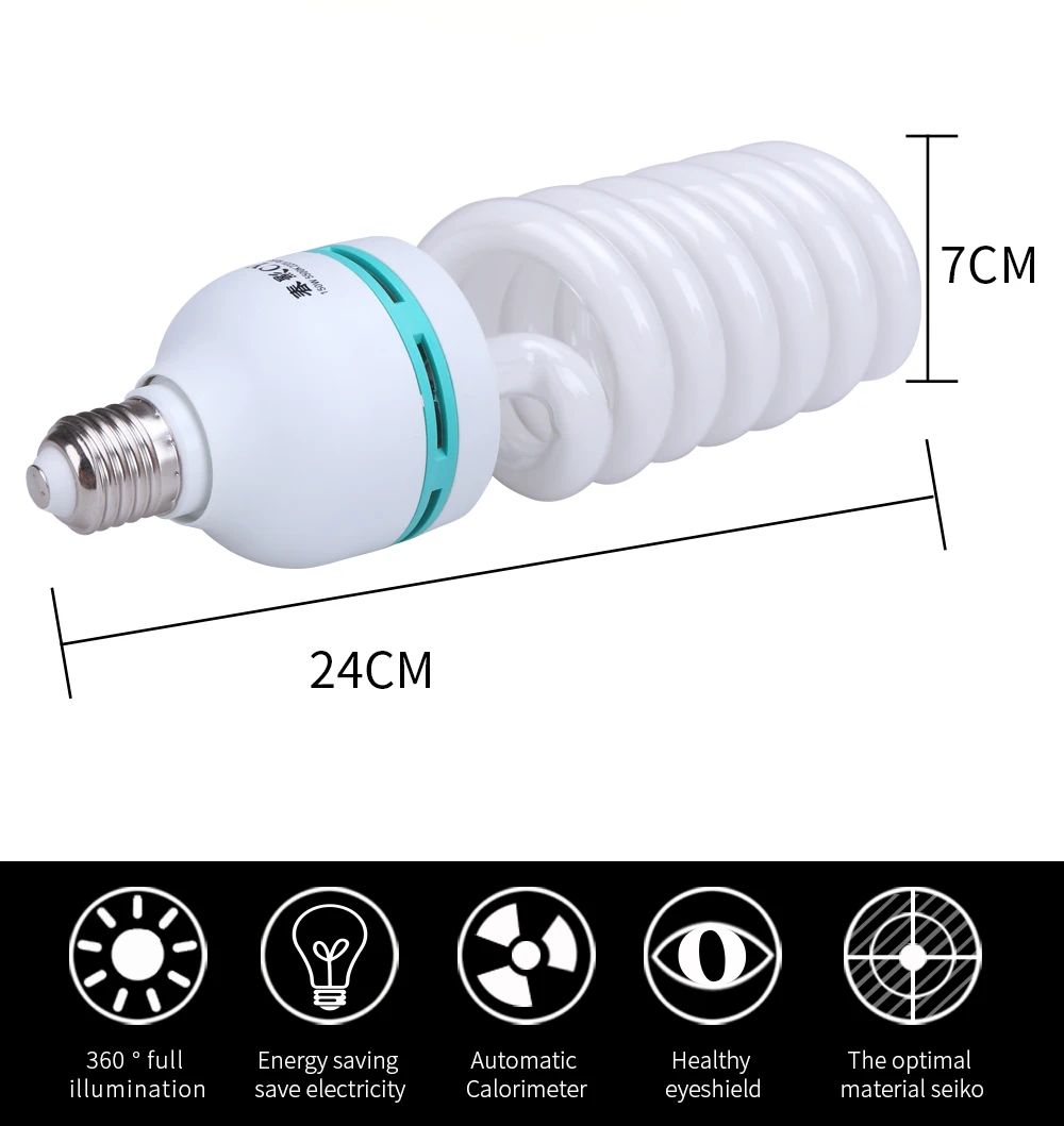 135W LED Lighting Bulbs Photography Video Light Lamp Light Bulb Daylight E27 Socket For Softbox Photo Video Studio