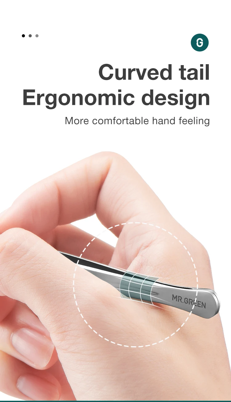 MR.GREEN Ingrown Hair Tweezers Needle Nose Pointed Tips Eyebrows Tweezers For Splinters Blackhead Removal Acne Clip Extractor