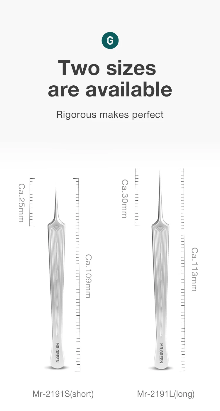 MR.GREEN Ingrown Hair Tweezers Needle Nose Pointed Tips Eyebrows Tweezers For Splinters Blackhead Removal Acne Clip Extractor