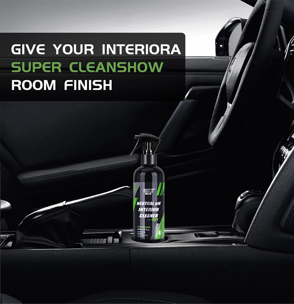 HGKJ S21 Neutral pH Car Cleaning Interior Parts Plastic Refreshing Liquid Leather Repair Dry Foam Cleaner Spray Foaming Agent