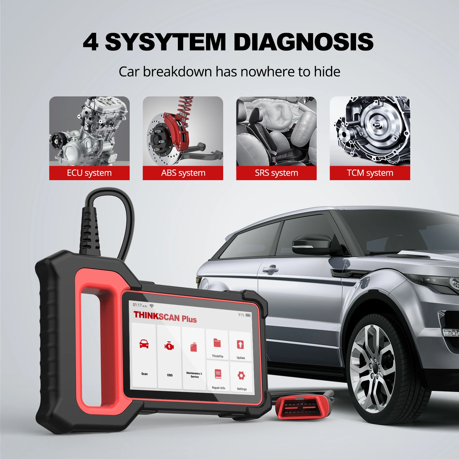 THINKCAR Thinkscan Plus S5 /S4/S6 /S7OBD2 Diagnostic Tool Car System Diagnosis Auto Code Reader Scanner Free Update