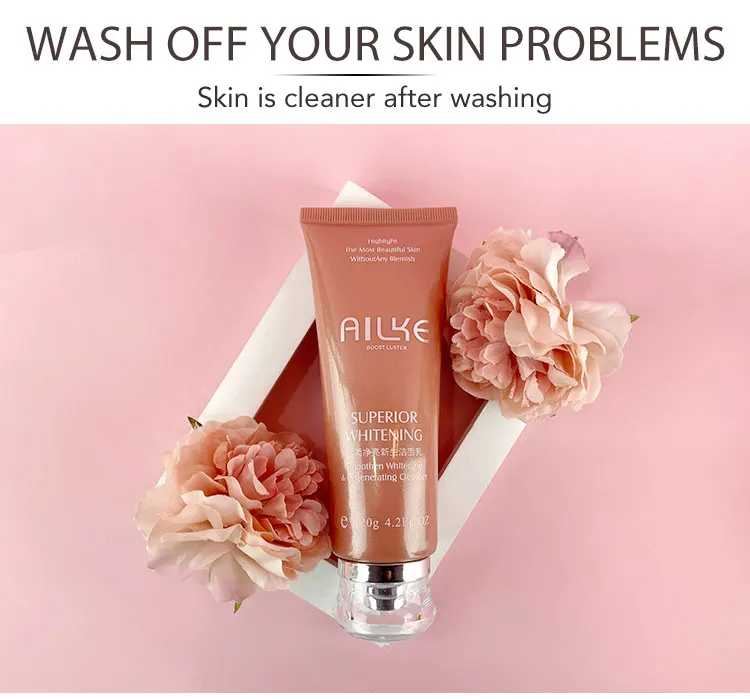 AILKE Rose Facial Cleanser, Women Whitening Moisturizing Cleaning Cleaner, Hydrating, Reduce Dark Spots, For All Skin Types