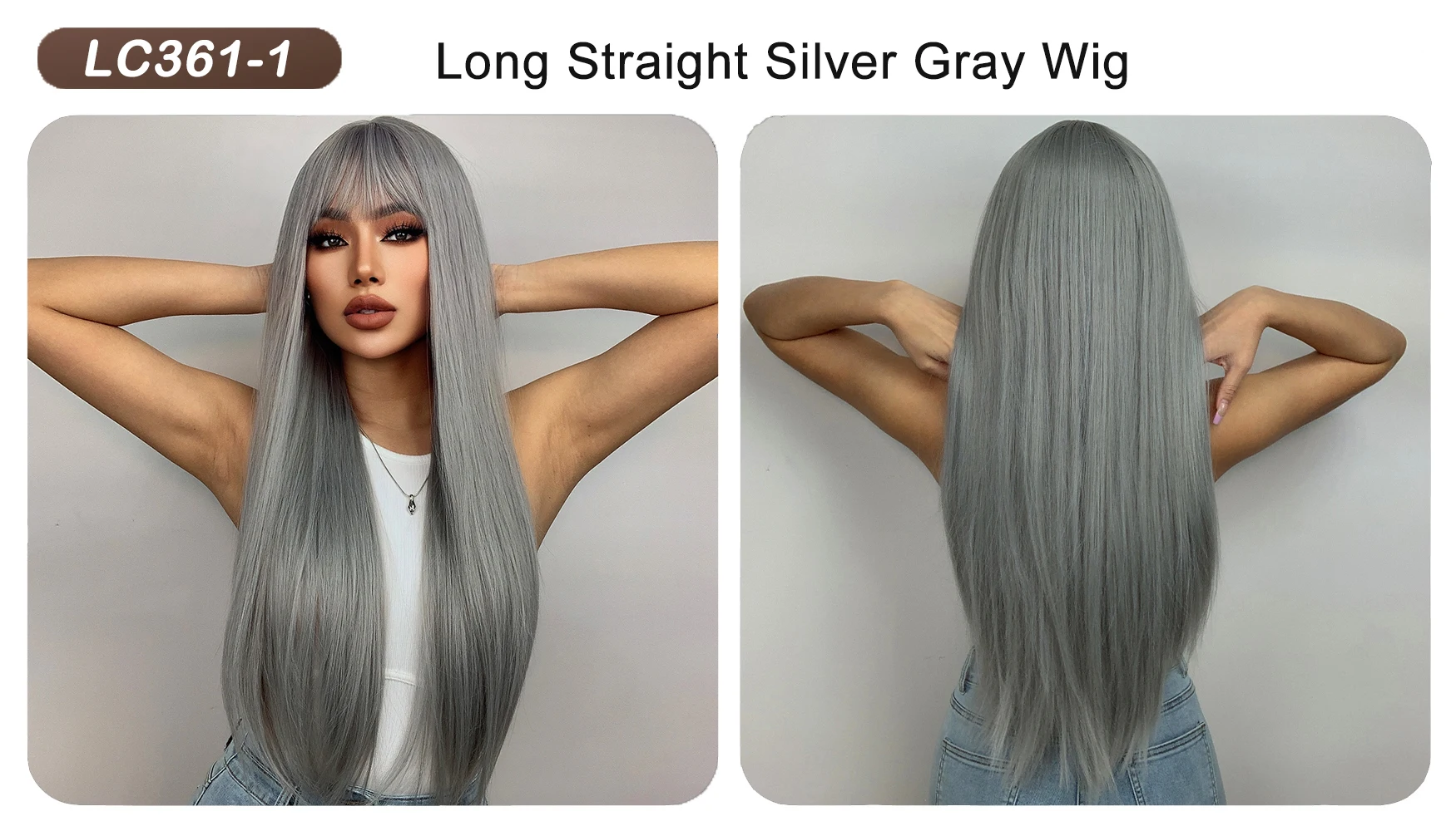 ALAN EATON Ombre Brown Blonde Layered Synthetic Wigs for White Women Shoulder Length Natural Wavy Wigs with Bangs Heat Resistant