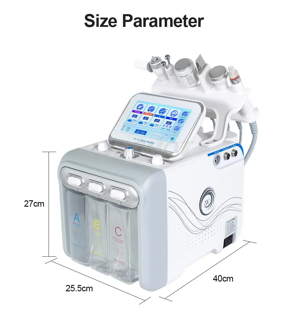 Hydrogen Oxygen Facial Machine With Beauty Salon Trolley Cart RF Lifting Tightening Blackhead Removal Facial Spa Rejuvenation