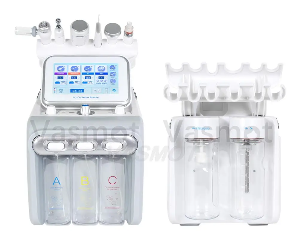 Hydrogen Oxygen Facial Machine With Beauty Salon Trolley Cart RF Lifting Tightening Blackhead Removal Facial Spa Rejuvenation