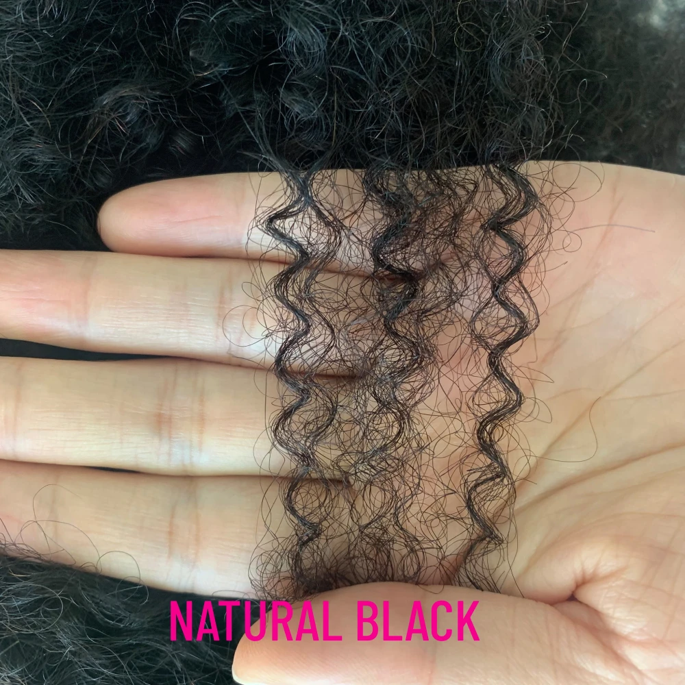 4B Fluffy Afro Kinky Curly Human Hair Wigs With Bangs Natural Put On And Go Ready To Wear Human Hair Wigs Without Glue And Gel