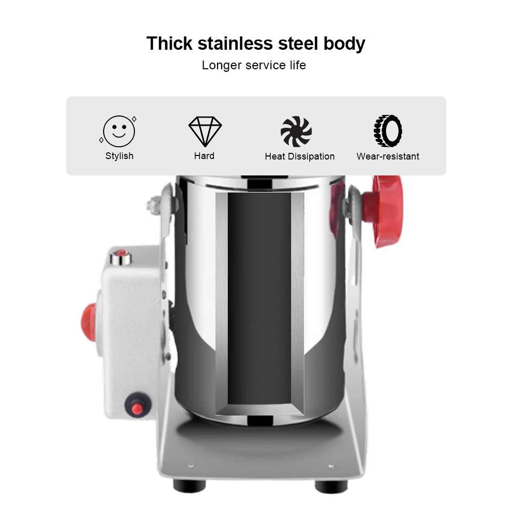 2000g Grains Spices Hebals Cereals Coffee Dry Food Grinder Miller Grinding Machine gristmill home medicine flour powder crusher