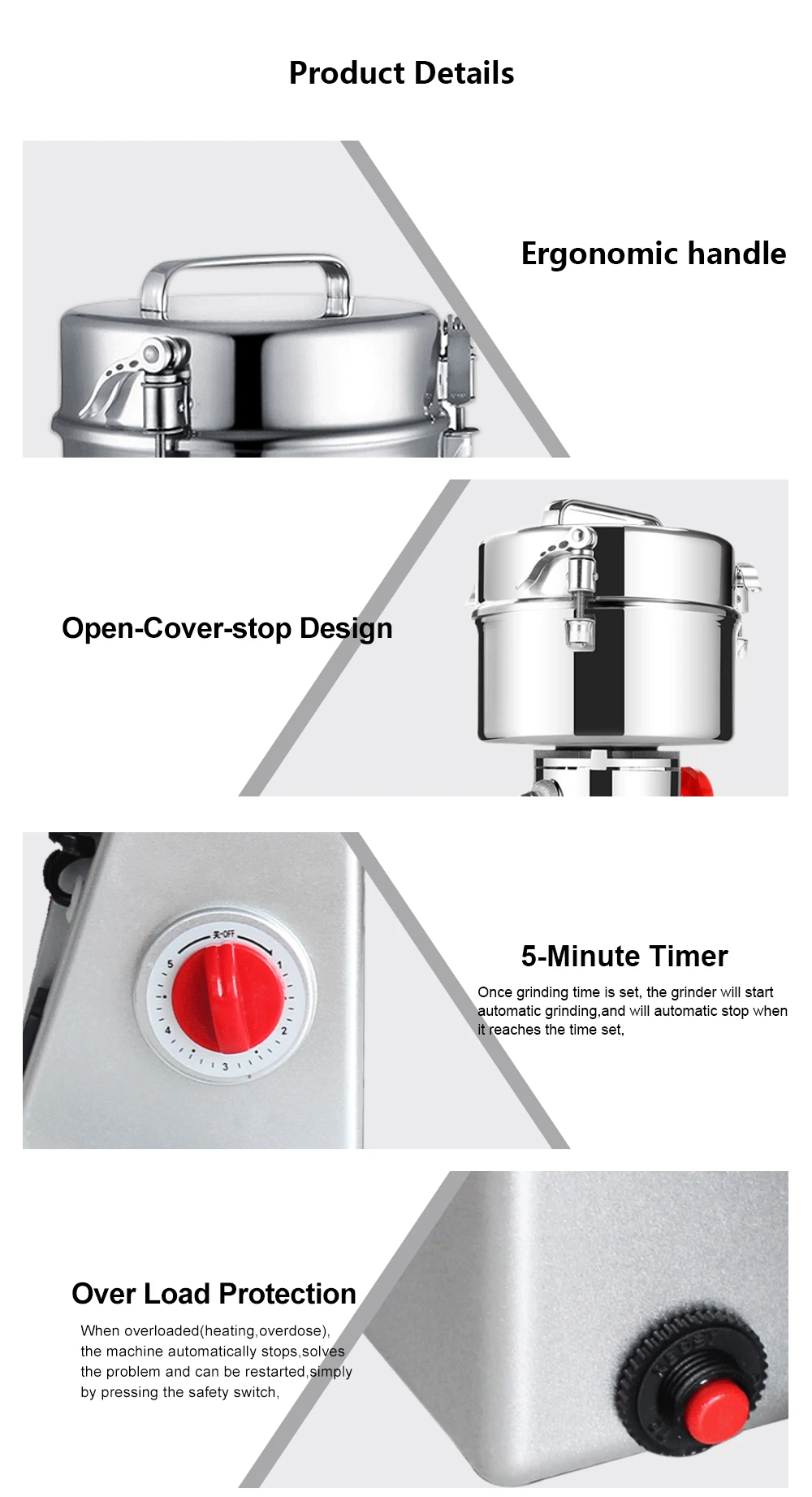2000g Grains Spices Hebals Cereals Coffee Dry Food Grinder Miller Grinding Machine gristmill home medicine flour powder crusher