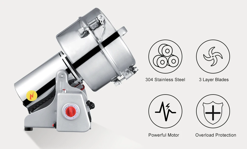 2000g Grains Spices Hebals Cereals Coffee Dry Food Grinder Miller Grinding Machine gristmill home medicine flour powder crusher