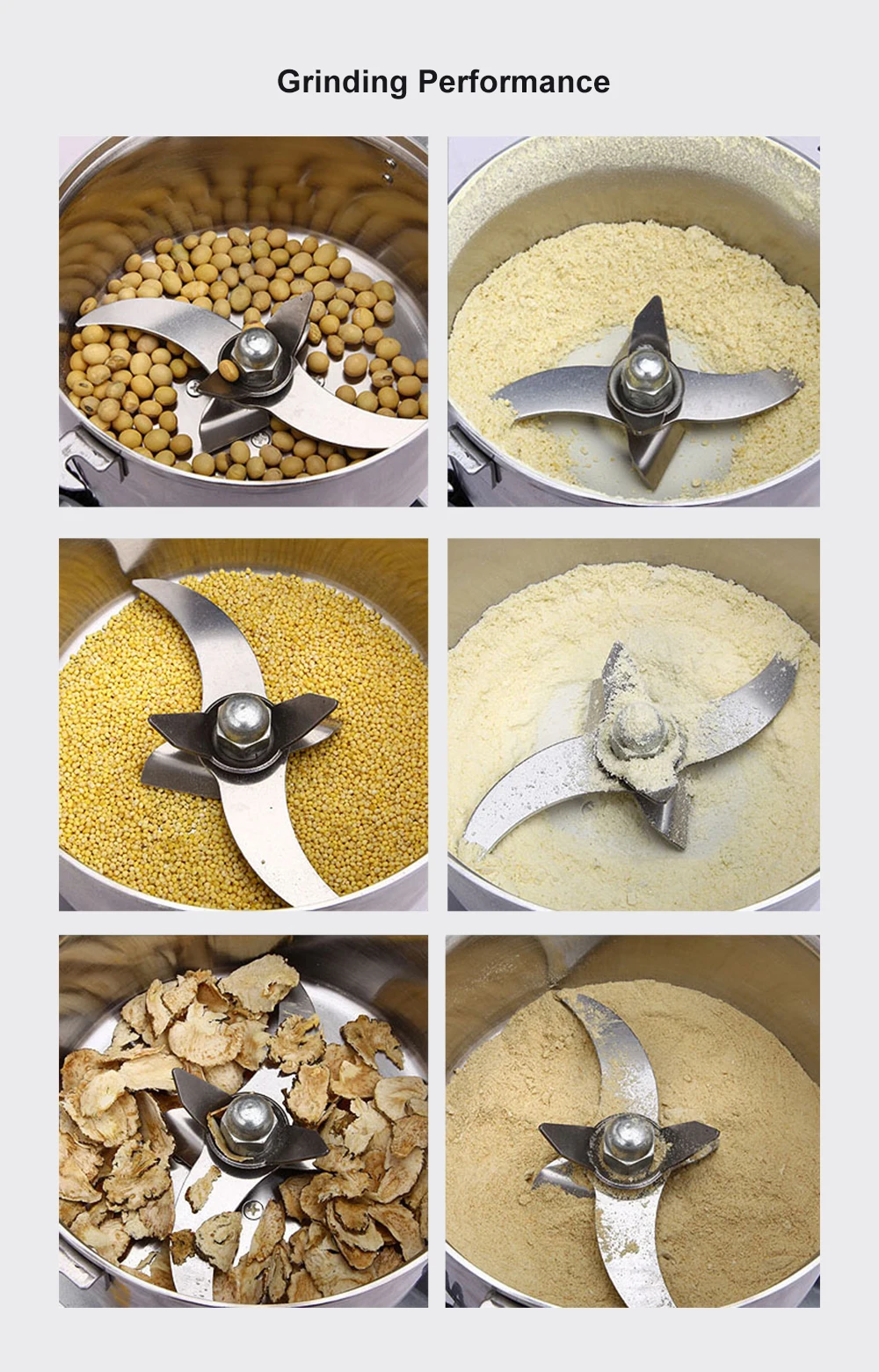 2000g Grains Spices Hebals Cereals Coffee Dry Food Grinder Miller Grinding Machine gristmill home medicine flour powder crusher
