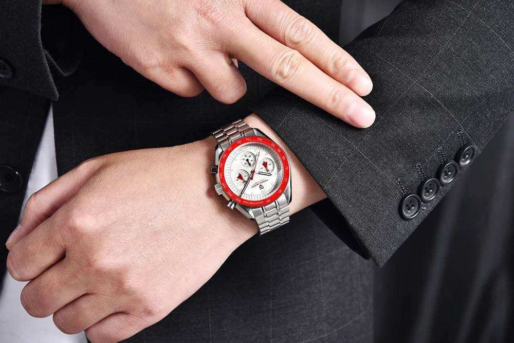 PAGANI DESIGN Moon Watch 40MM Dial Analog Chronograph Waterproof Analog Quartz Watch Men's Sapphire Dial Automatic Movement 2026