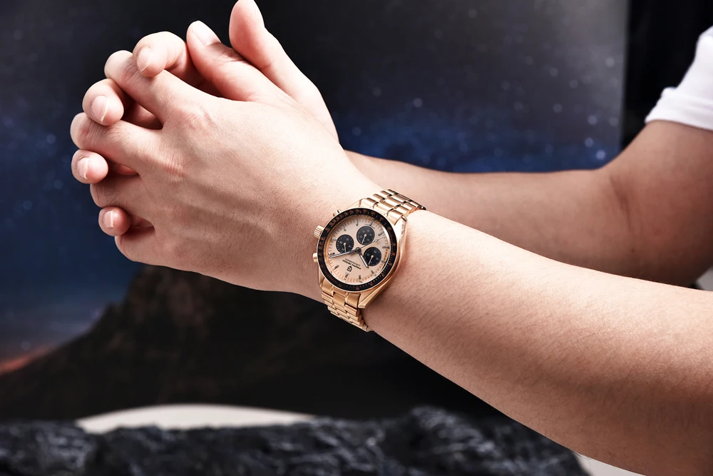 PAGANI DESIGN Moon Watch 40MM Dial Analog Chronograph Waterproof Analog Quartz Watch Men's Sapphire Dial Automatic Movement 2026
