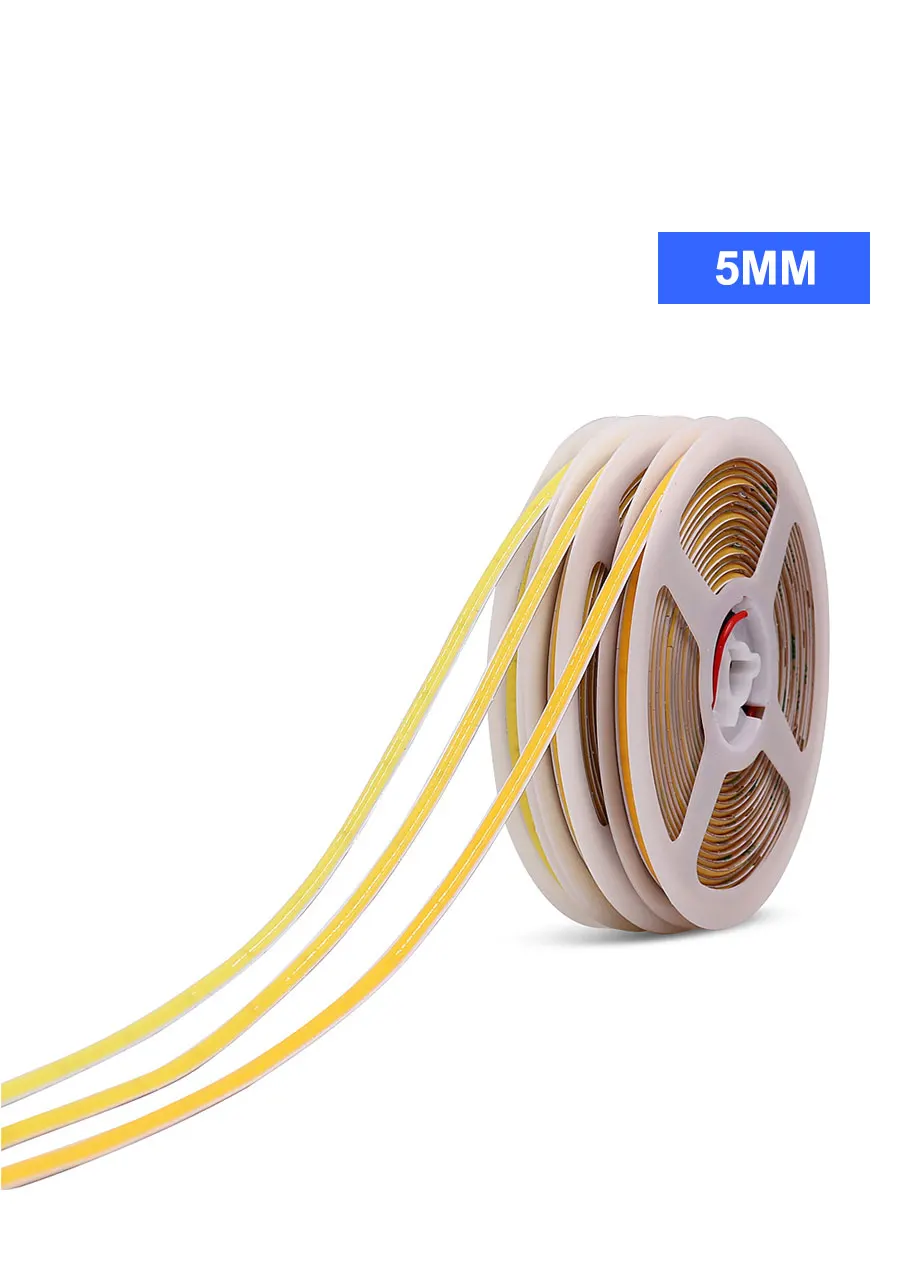24V 12V 5m 10m COB LED Strip Light 5/8/10mm High Density Flexible LED Ribbon 3000K 4000K 6000K Dimmable LED Tape For Home Decor