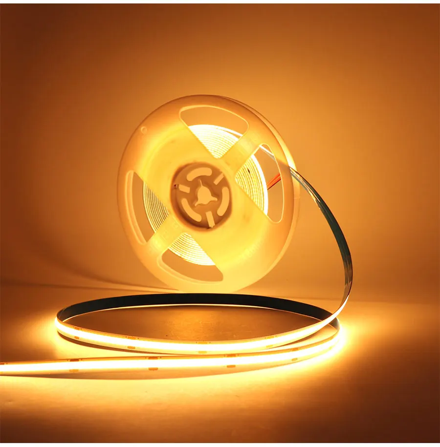 24V 12V 5m 10m COB LED Strip Light 5/8/10mm High Density Flexible LED Ribbon 3000K 4000K 6000K Dimmable LED Tape For Home Decor