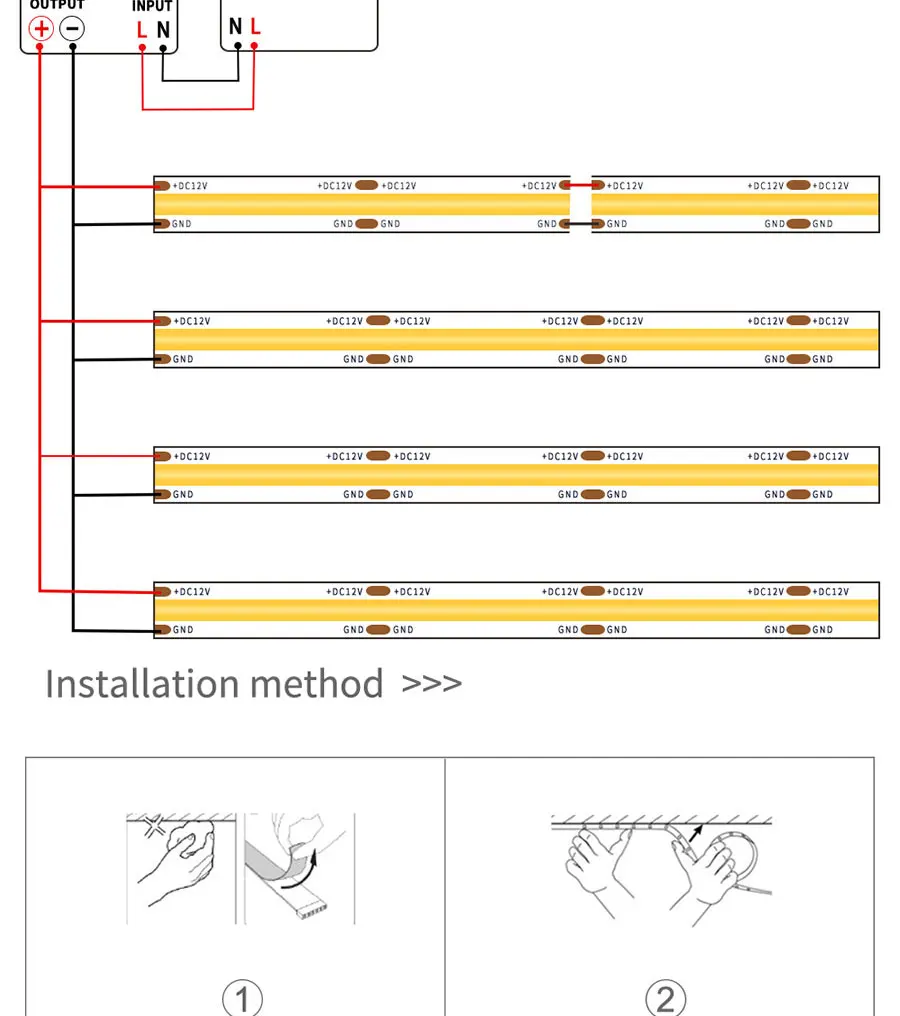 24V 12V 5m 10m COB LED Strip Light 5/8/10mm High Density Flexible LED Ribbon 3000K 4000K 6000K Dimmable LED Tape For Home Decor