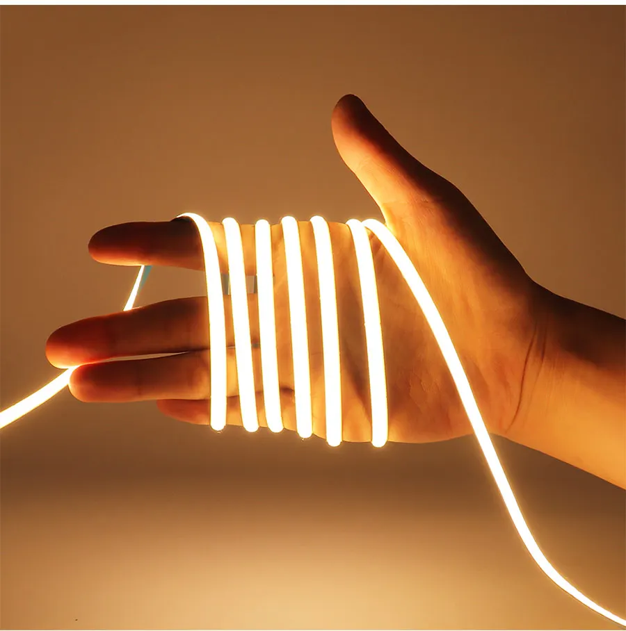 24V 12V 5m 10m COB LED Strip Light 5/8/10mm High Density Flexible LED Ribbon 3000K 4000K 6000K Dimmable LED Tape For Home Decor