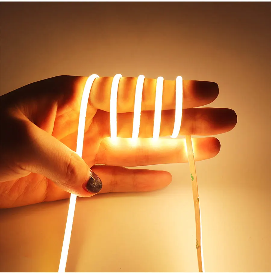 24V 12V 5m 10m COB LED Strip Light 5/8/10mm High Density Flexible LED Ribbon 3000K 4000K 6000K Dimmable LED Tape For Home Decor