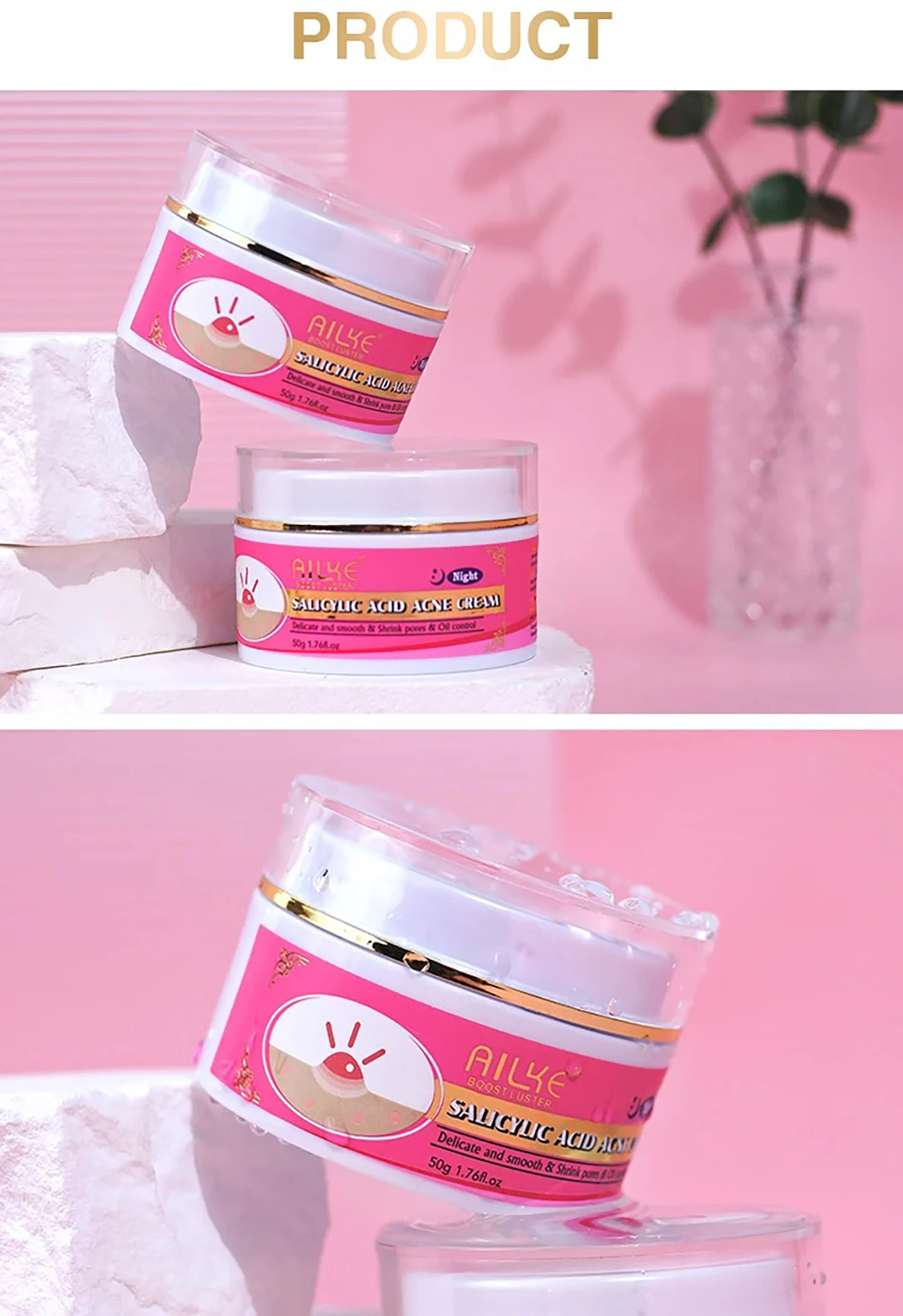 AILKE Anti Acne Face Cream, Brightening, Cleaning Skin, Reduce Blackheads, Dark Spots, For All Skin Tone Facial Cream, 50ml