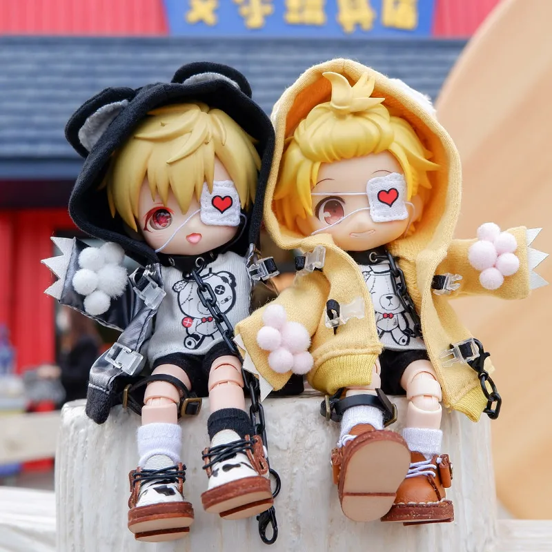 OB11 Clothes Lovely Cat's Paw Hoodie Cosplay Doll  Sweater Pants Suit for Obitsu 11,  GSC Body, Body9, 1/12bjd, YMY Doll Clothes