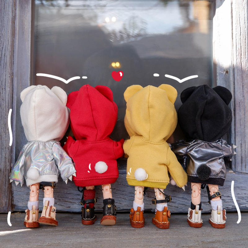 OB11 Clothes Lovely Cat's Paw Hoodie Cosplay Doll  Sweater Pants Suit for Obitsu 11,  GSC Body, Body9, 1/12bjd, YMY Doll Clothes