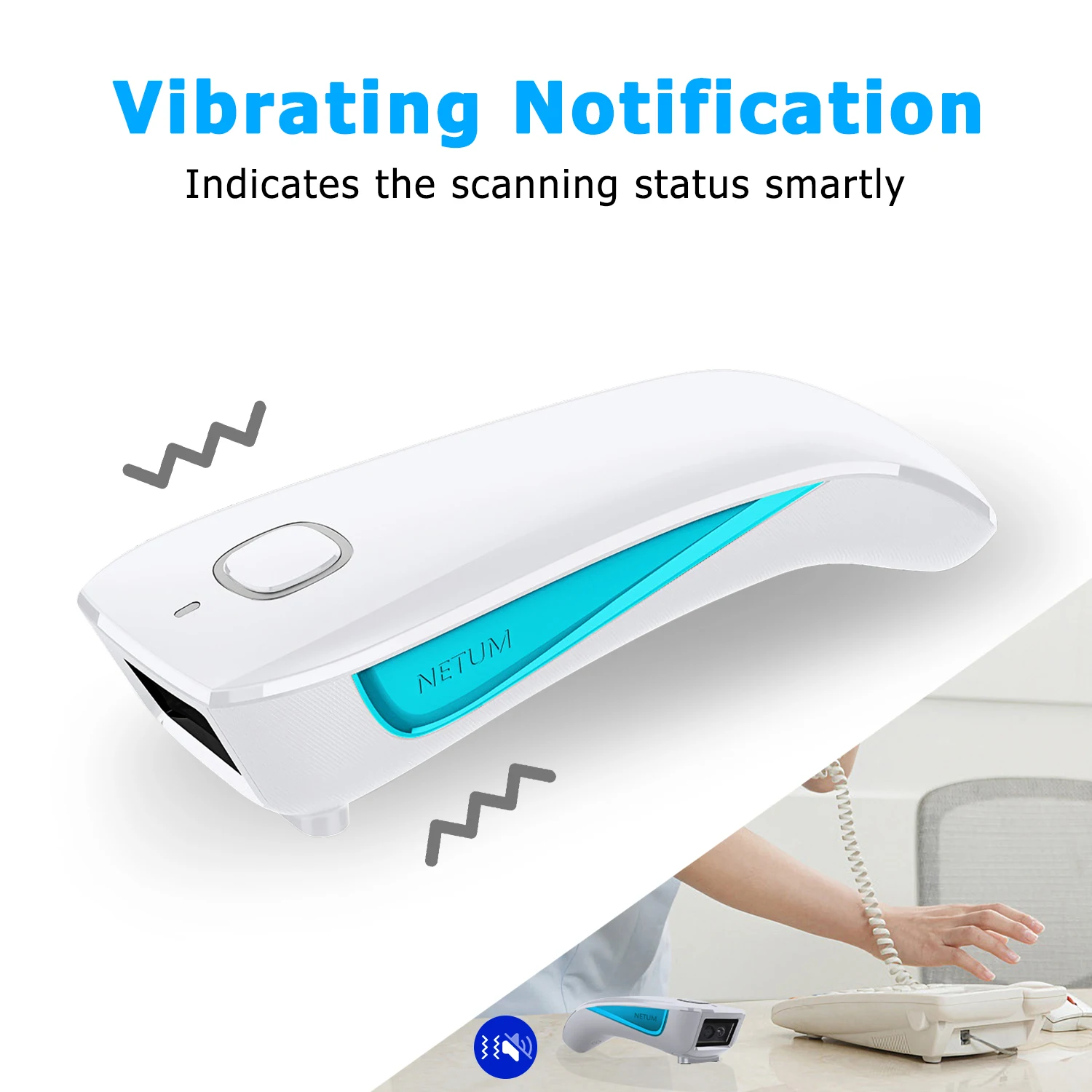 NETUM C750 Barcode Scanner Wireless Bluetooth Pocket USB 1D 2D for Inventory Barcode Reader for Tablet IOS Android-Fast Shipping
