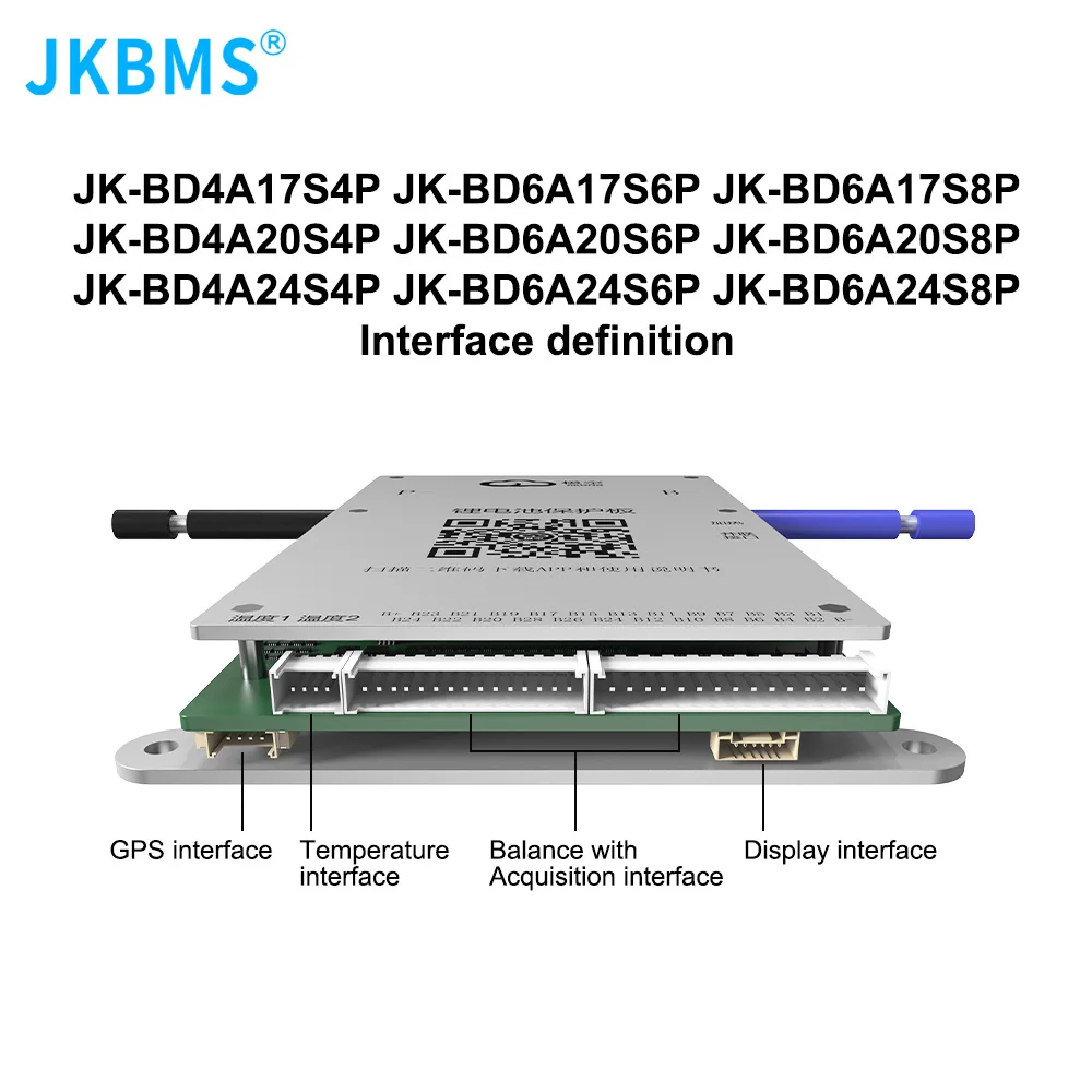 JKBMS SMART BMS 24V 36V 48V 60V 80A BMS 600MA Balance Li-Ion LTO 18650 Battery Lifepo4 Battery 8S 9S 10S 11S 12S 13S 14S 16S 17S