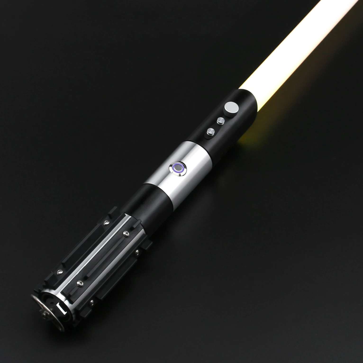 TXQSABER Heavy Dueling RGB / Neo Pixel Smooth Lightsaber Colors Changing Metal Hilt Lock up Blaster Jedi Sword Kids Toys