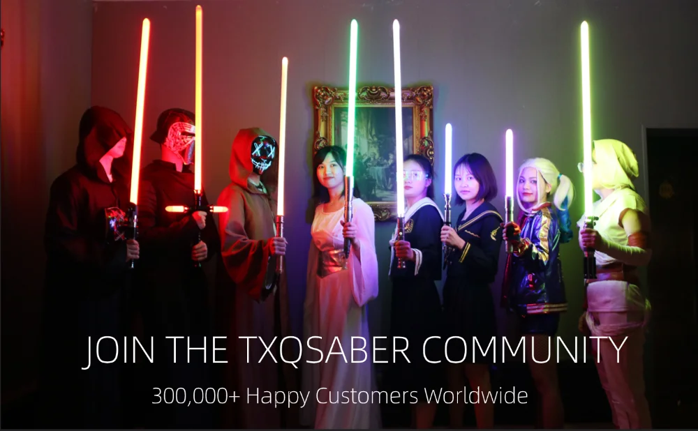 TXQSABER Heavy Dueling RGB / Neo Pixel Smooth Lightsaber Colors Changing Metal Hilt Lock up Blaster Jedi Sword Kids Toys