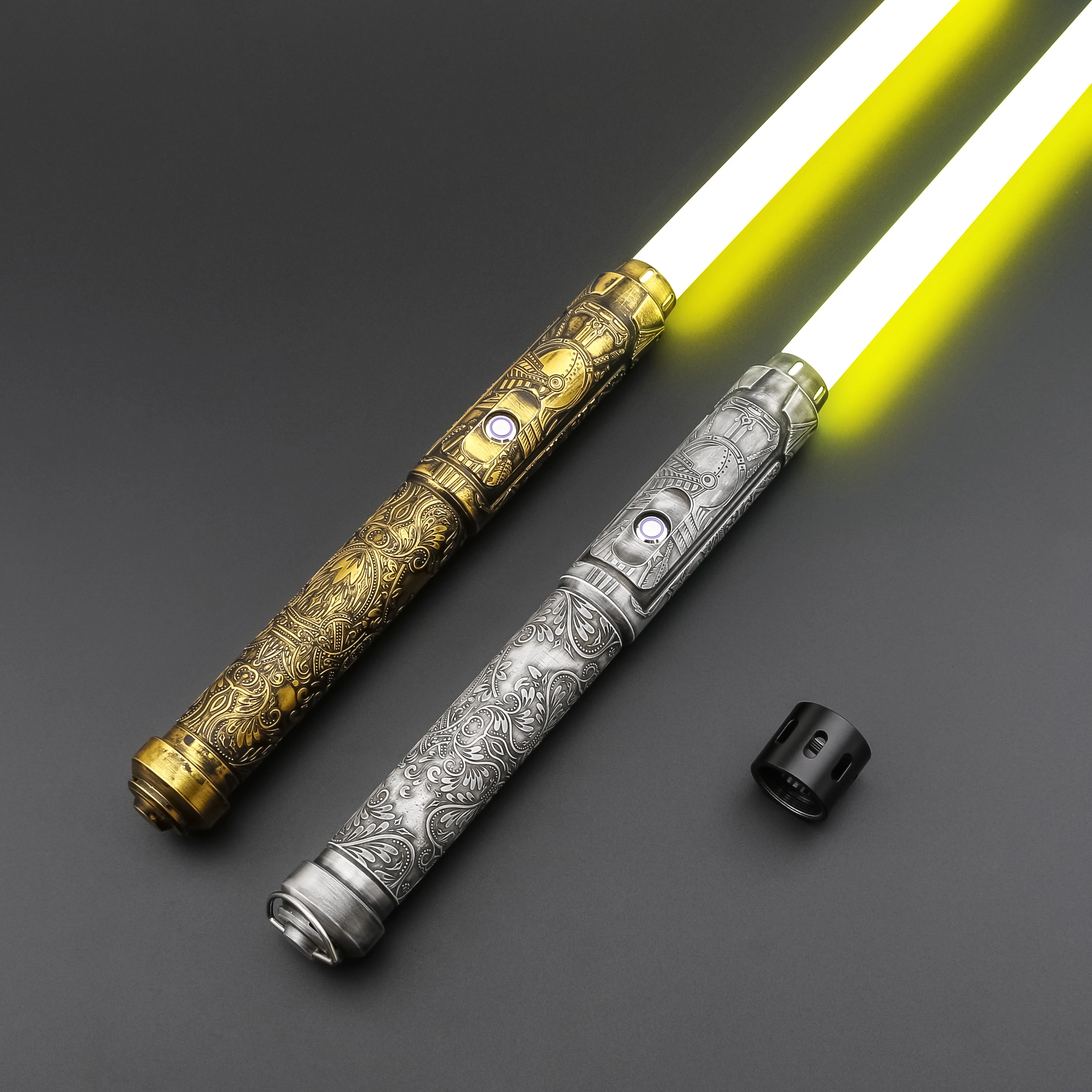 TXQSABER Heavy Dueling RGB / Neo Pixel Smooth Lightsaber Colors Changing Metal Hilt Lock up Blaster Jedi Sword Kids Toys