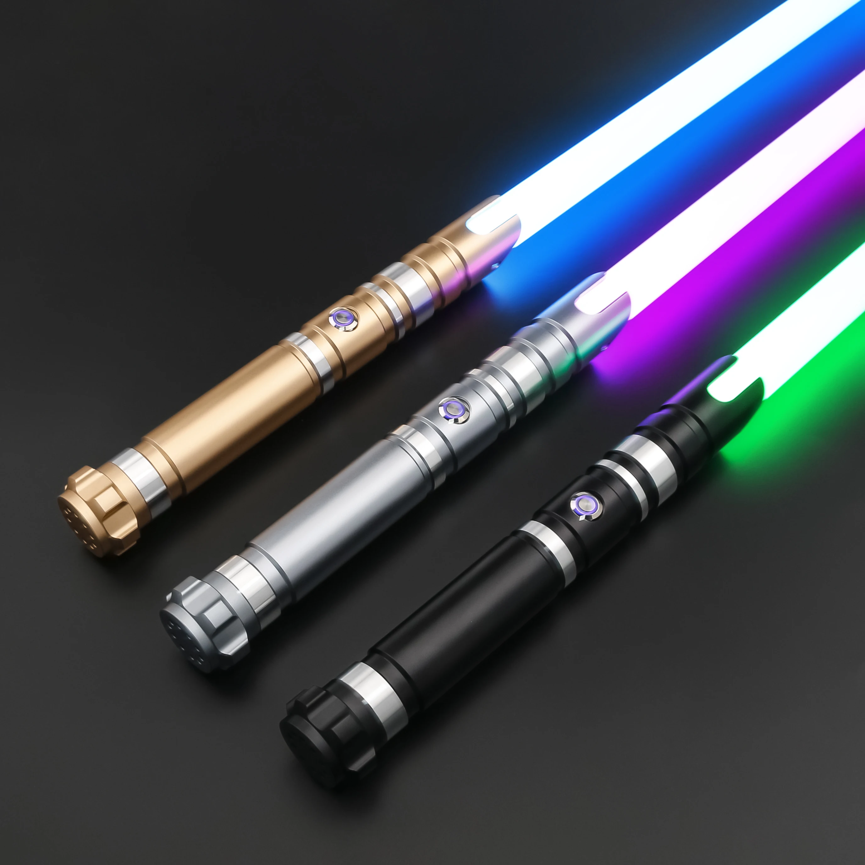 TXQSABER Heavy Dueling RGB / Neo Pixel Smooth Lightsaber Colors Changing Metal Hilt Lock up Blaster Jedi Sword Kids Toys
