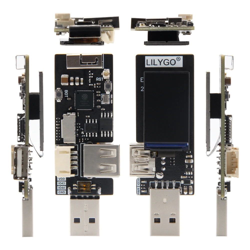 LILYGO® T-Dongle ESP32-S2 Development Board Wireless WIFI Module OTG Male Female Interface 1.14 inch LCD Display Support TF Card