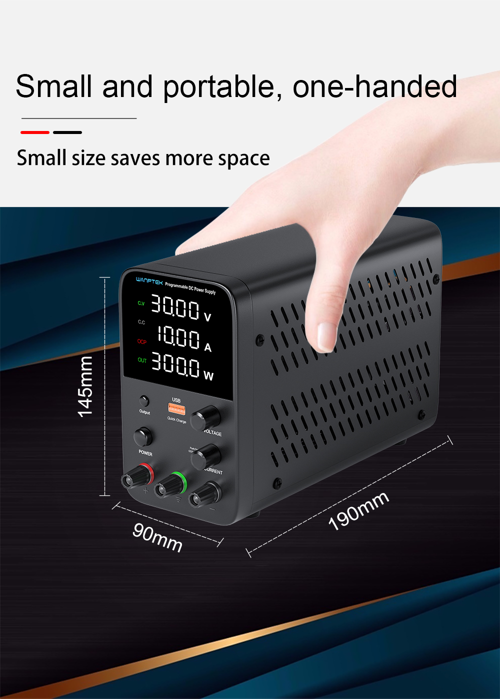 Wanptek Adjustable DC Power Supply 60V 5A Lab Bench Power Source Stabilized Power Supply Voltage Regulator Switch 120V 30V 10A