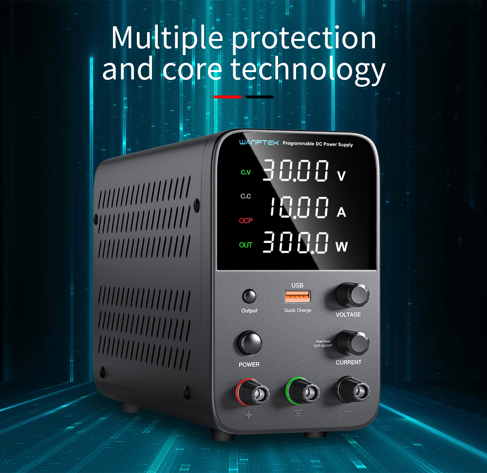 Wanptek Adjustable DC Power Supply 60V 5A Lab Bench Power Source Stabilized Power Supply Voltage Regulator Switch 120V 30V 10A