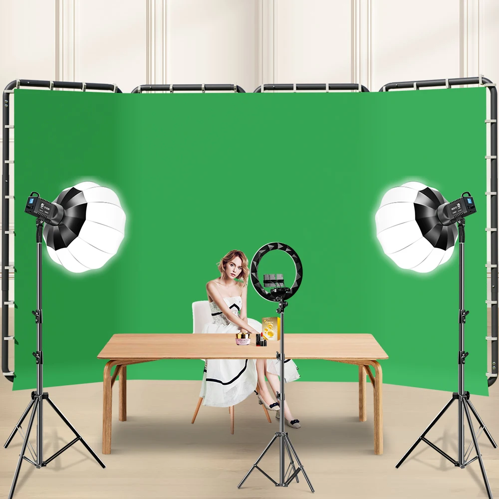 SH 240x400cm Background Stand Frame With Photography Green Screen Backdrops Photography Background For Living Video Recording