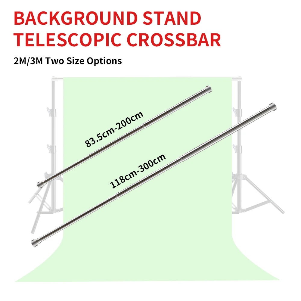 2/3m Stainless Steel Telescopic Rod, can be UIsed with 2.8m/3.2m tripod to Form Photography Frame Super Stable Loading