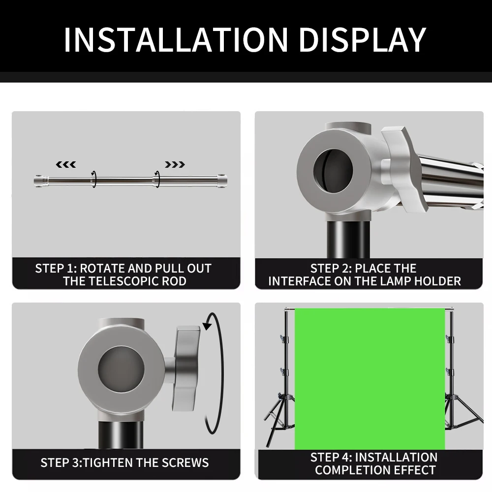 2/3m Stainless Steel Telescopic Rod, can be UIsed with 2.8m/3.2m tripod to Form Photography Frame Super Stable Loading