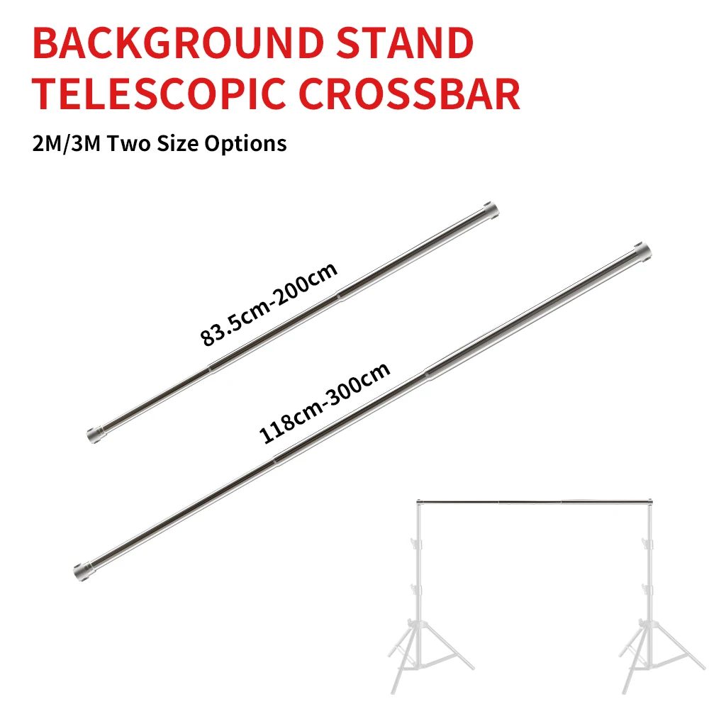 2/3m Stainless Steel Telescopic Rod, can be UIsed with 2.8m/3.2m tripod to Form Photography Frame Super Stable Loading